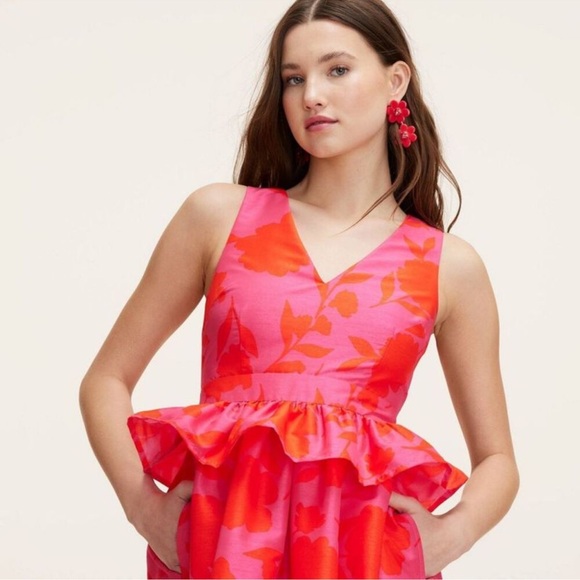 Kate Spade Red Ruffled Peplum Cocktail Dress size 0 and 4 - Picture 15 of 15